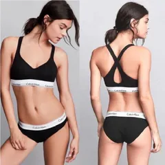 Calvin Klein カルバンクライン ブラ&ショーツ / 上下セット 黒色　Mサイズ