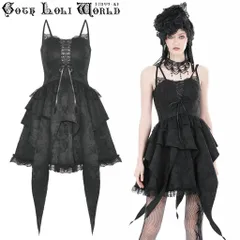 DW881 ストラップショルダープリンセスフリル ワンピース ファッション ゴシック ゴスロリ パンク ロック ロリィタ ビジュアル系 V系 モード系 地雷系 サブカル 個性的 コスプレ ライブ ステージ 舞台 仮装 骨格 おしゃれ 服 衣装