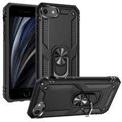 【人気商品】iPhone SE 第3世代 ケース iPhone se 第2世代 iPhone7/8 DINGXIN 米軍MIL規格取得 耐衝撃 薄型 軽量 アイフォン リング付き 360度回転 スタンド機能 ブラック