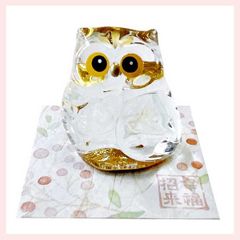 置物 フクロウ ガラス製 藤原義和作 - メルカリ