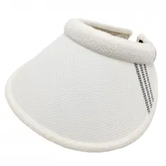 アディダス つば広サンバイザー 白×黒 一部パイル地 レディース フリー(56-58cm) ゴルフウェア adidas