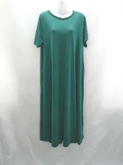 ◇ ⊂ AMERICAN HOLIC アメリカン ホリック 半袖 ロング ワンピース サイズL グリーン レディース E  【1408220050246】