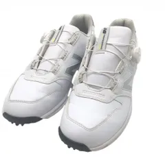 【美品】ニューバランス ゴルフシューズ 白×イエロー UGBS996W BOA ダイヤル式 スパイクレス  メンズ 25.5 ゴルフウェア New Balance