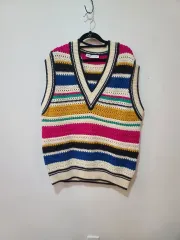 ZARA(ザラ) マルチカラー ストライプ ニット セーター ベスト