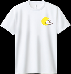 うさぎワンポイントイラスト/オリジナルデザイン/00300-ACT/glimmer4.4オンス ドライTシャツ/ホワイト