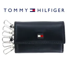 トミーヒルフィガー キーケース 6連 6本 キーリング TOMMY HILFIGER OXFORD オックスフォード 31TL17X002 001 BLACK ブラック 黒色 レザー 本革 箱付