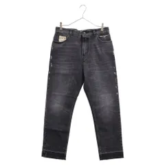STELLA McCARTNEY (ステラマッカートニー) ALL IS LOVE ジップフライ ダメージ ストレートデニムパンツ ブラック 587214 SNN25のサムネイル