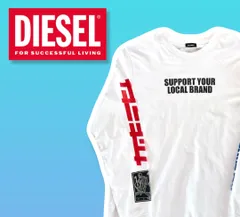 DIESEL ディーゼル ロンT バックサークルロゴプリント ロングスリーブ XL ホワイト