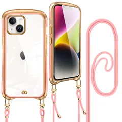 【新着商品】かわいい 韓国 可愛い 透明 斜めかけ iphone14 首掛け iphone13 肩掛け カバー TPUバンパー 13 ストラップ付き iPhone アイフォン iPhone 14 14 /13 クリア スマホケース ショルダー ピンク ケース