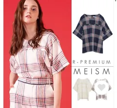 麻レーヨンチェックフリル使いドルマンシャツ