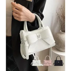 【美品・未使用新品】春 夏 ショルダーバッグ リボン付きハンドバッグ