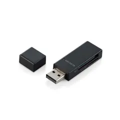 【 新品 未開封 】   エレコム カードリーダー スティックタイプ USB2.0対応 SD+microSD対応 ブラック MR-D205BK 未使用 送料無料のサムネイル