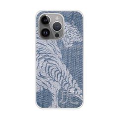 [iPhone12 Mini(5.4 인치)] iPhone15 케이스 스마트폰 케이스 아이폰 14 Plus Pro Max 13 12 11 SE 제3세대 제2세대 XS XR 하드 케이스 스마트폰 커버 보호 케이스 전 기종 대응 타이거 호랑이 데님