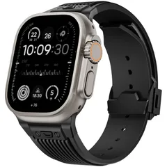 新着商品 BinGeLi コンパチブル Apple Watch バンド 49mm 46mm 45mm 44mm 42mm アップルウォッチ スポーツ バンド シリコーン 交換用 高級ベルト 新型折りたたみ式バックル付き 耐衝撃 防水 防汗メンズ Watch U