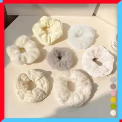 新品 シュシュ 7本セット 秋冬 ヘアアクセサリー ヘアポニー レディース 髪ゴム あったか シンプル 髪飾り オルチャン【送料無料】