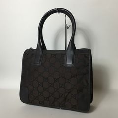 2507-184｜グッチ GGナイロン ハンドバッグ ダークブラウン - メルカリ