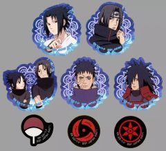 [중고] 씰·스티커 우치하 일족 스티커 세트(8장 세트) [이치반 복권 NARUTO-나루토- 질풍전 이어지는 생각] I상