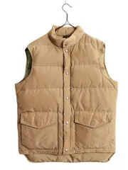 【お得なクーポン配布中!】 70s ウールリッチ ダウン ベスト メンズ M 程 古着 Woolrich 70年代 ヴィンテージ アウトドア 重ね着 60/40 クロス ハイネック フルジップ