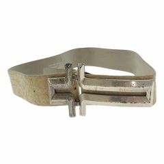 J.LINDEBERG ジェイリンドバーグ ベルト NR32L9028900 ビッグ バックル 型押し レザー ベルト ベージュ系【中古】