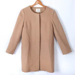 ユナイテッドアローズ ノーカラーコート ウール/アンゴラ混 BEAUTY&YOUTH アウター レディース Sサイズ ブラウン UNITED ARROWS 【中古】