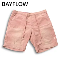 BAYFLOW ベイフロー ウォッシュ加工★ パームツリー刺繍 サマー コーデュロイ イージー ハーフ ショート パンツ Sz.3 メンズ