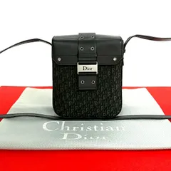 極 美品 Christian Dior ディオール ストリートシック トロッター 柄 ロゴ 金具 レザー 本革 キャンバス ショルダーバッグ ブラック 68928のサムネイル
