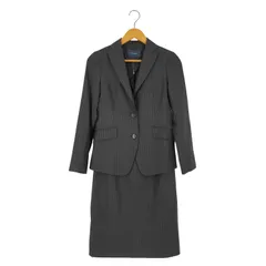 ニューヨーカー NEWYORKER ウールシルク 背抜き ストライプ 2Bテーラードジャケット＆スカート  レディース  上7AR/下9