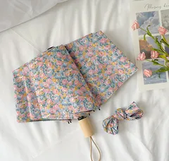 3/27-4/15❣期間限定❣花柄 晴雨兼用 折りたたみ傘  UVカット 日傘 レディース ビニール傘 レトロ かわいい 軽量 携帯便利