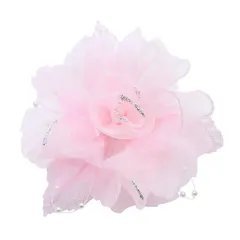 [鎌倉工芸] 巻き バラ クリップ付き フラワー フォーマル コサージュ Mサイズ ピンク