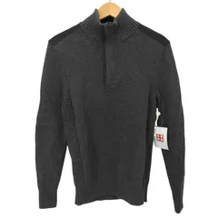 カルバンクライン CALVIN KLEIN CK ロゴ 刺繍 異素材切替 ハイネック ハーフジップ ニット メンズ import：S 