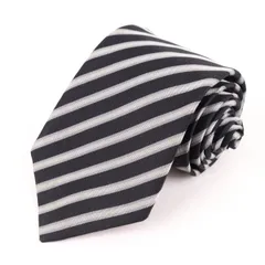 ヒルトン ブランドネクタイ ストライプ柄 シルク イタリア製 英国生地 メンズ ブラック HILTON 【中古】