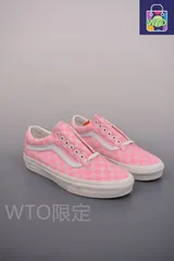 【今日特価】Vans Old Skool ピーチ チェッカーボード スニーカー！送料無料！在庫限定のお得な価格です！