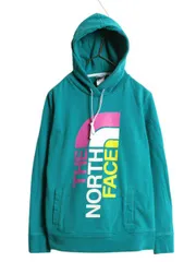 【お得なクーポン配布中!】 ノースフェイス プリント スウェット フード パーカー レディース L プルオーバー 裏起毛 トレーナー ターコイズ カラフル The North Face
