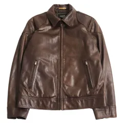 【ドンドン見直し】良品●COACH コーチ ジップアップ シングルライダース/レザージャケット ダークブラウン M メンズ 秋冬おすすめ◎のサムネイル