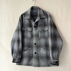 【オンブレチェック】70s PENDLETON ウール ジャケット / M グレー ブルー カバーオール ビンテージ USA製 60s 80s O4-11037-31430のサムネイル