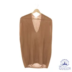 ☆美品☆ SHIPS シップス ニット トップス ノースリーブ Vネック カジュアル シンプル 無地 おしゃれ レディース ブラウン 901-6530 送料無料 古着