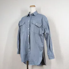 【ジャーナルスタンダード】シャツ　ジャケット　長袖　ブルー　ダメージ加工　フリー　綿　コットン　レディース Y2K　フェアリーグランジ