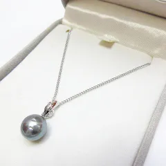 【琉球真珠】黒蝶真珠❤︎グレー系 ネックレス /8mm〜10mm /43cm 琉球真珠】黒蝶真珠❤︎グレー系 ネックレス /8mm〜10mm /43cm