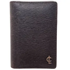 コーチ カードケース CLロゴ 二つ折り 名刺入れ レザー 革 ダークブラウン 濃茶 こげ茶 COACH カードホルダー カード入れ IC ID パスケース 定期入れ 通勤 通学 ブランド小物 【中古】