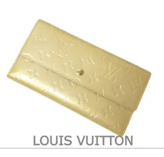美品 LOUIS VUITTON ルイヴィトン ヴェルニ ポルトトレゾール 長財布 ロングウォレット モノグラム 二つ折り 小銭入れあり エナメル パテントレザー イエロー系 ゴールド系 レディース