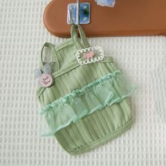 犬服 キャミソールフリル レース付き猫服フリフリお散歩楽々三色ドッグウェア