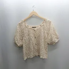 ◇ ⊂ INGNI イング レース 半袖 ブラウス サイズM ベージュ レディース E  【1502060017565】