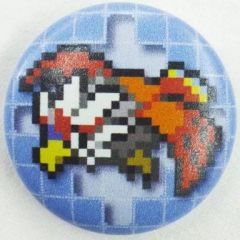 ポケモンセンター ポカブ 缶バッジ ドット絵 ブラック・ホワイト
