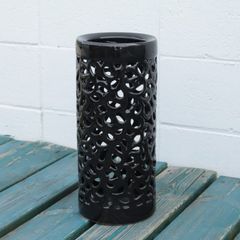 傘立て アンブレラスタンド 陶器製 透かし彫り 白 メッシュ 113-293 傘立て アンブレラスタンド 陶器製 透かし彫り 黒 メッシュ 113-296