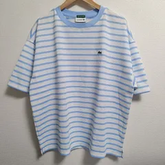 ビーミングバイビームス別注 ラコステ カノコ ボーダー Tシャツ ホワイト×ライトブルー FR2/US XS(Mサイズ相当) 美品