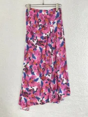 未使用 ISABEL MARANT  イザベルマラン 34 ピンク×ブルー フラワープリントプリーツスカート