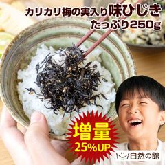 訳あり カリカリ梅の実入り味ひじき 250g ふりかけ ご飯のおとも ひじき 生ふりかけ 保存食 ≪25％増量！≫