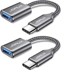 JSAUX usb c 変換アダプタ otgケーブル usb 3.0 タイプc アダプタ変換 5gbps高速転送 耐久性  2個セット (グレー) AL231