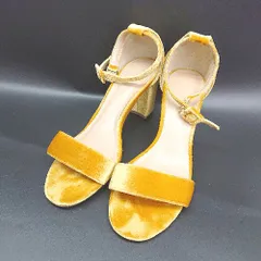 ◇ Θ Aquagirl アクアガール ベロア調 チャンキーヒール サンダル サイズ24 キャメル レディース E  【1503060027912】