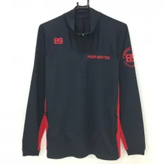 【超美品】パーリーゲイツ 長袖ハイネックシャツ ネイビー×レッド サイド切替 ハーフジップ  メンズ 5(L) ゴルフウェア PEARLY GATES